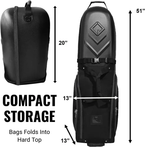 Vista 6 de CaddyDaddy Enforcer Golf Travel Bag Crush Resistant Hard Top Protection 18 Month Full Replacement Coverage, Durable Thick Nylon Wheels Lockable XL
