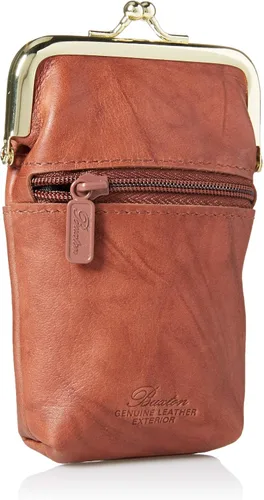 Vista 2 de Buxton Estuche de cuero para cigarrillos con bolsillo para encendedor de la colección Heredera para mujer, Mahogany