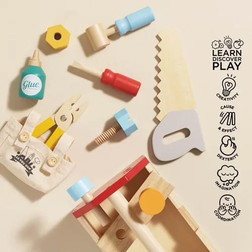 Vista 4 de Le Toy Van - Caja de herramientas de construcción y herramientas de madera