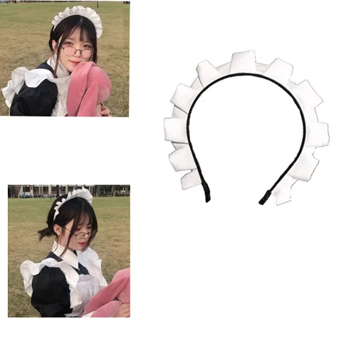 Vista 7 de Lolita Maid Cosplay - Diadema gótica para mujer