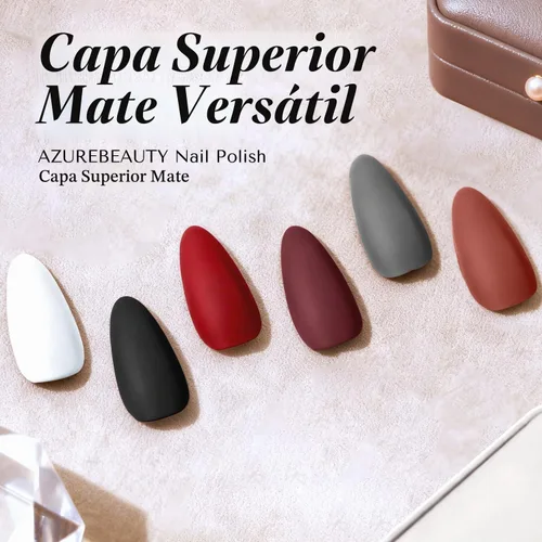 Vista 3 de AZUREBEAUTY Esmalte de Uñas con Capa Superior Mate – Transparente Natural de Secado Rápido, Larga Duración, Fórmula de Secado al Aire, Acabado