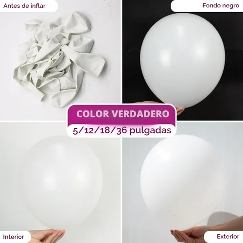 Vista 2 de Bezente Paquete de 100 globos blancos de látex de 12 pulgadas para 04-blanco-G20