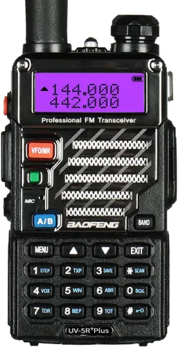 Vista 2 de BAOFENG UV-5R+ Plus Radio bidireccional de doble banda, negro clásico [5 paquetes] 5W Long Range Ham Radio, with 1800mAh Battery, Headsets &