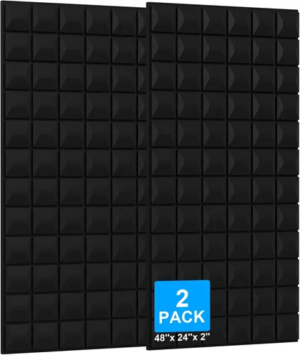 Vista 10 de 1 Paquete de Paneles de Espuma a Prueba de Sonido 48"×24"×2" Paneles de Pared Insonorizados de Recuperación Rápida Paneles de Amortiguación