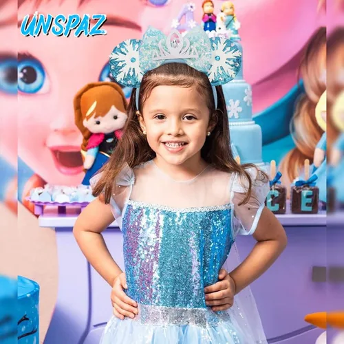 Vista 3 de Diadema de orejas de ratón, orejas de ratón de lentejuelas para mujeres y niñas, diadema de lazo brillante para juegos de rol, decoración de fiesta