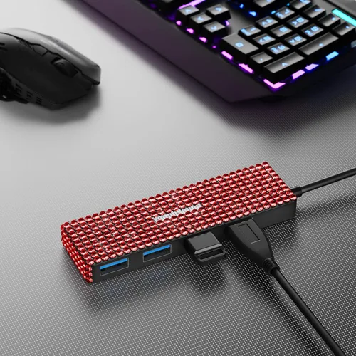 Vista 5 de Divisor USB para laptop, expansor de puerto USB para laptop, adaptador de concentrador USB para PC, MacBook Pro, Mac Air, superficie, unidad flash