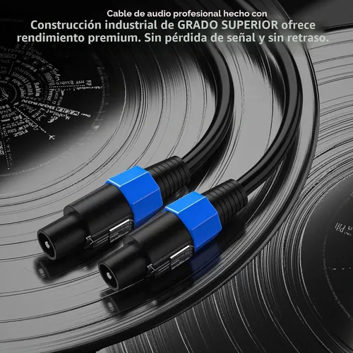 Vista 5 de Paquete de 2 cables Speakon a Speakon de 12 AWG con bloqueo giratorio de cable de altavoz Pro