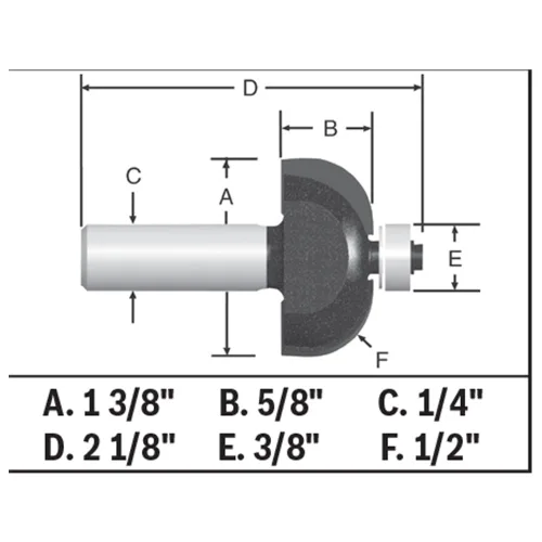 Vista 4 de Bosch 85207MC Broca de enrutador de cala con punta de carburo de 1/2 pulgada x 5/8 pulgadas