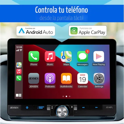 Vista 2 de Jensen J1CA8FL 8 pulgadas certificado Apple CarPlay Android Auto con cable o inalámbrico Pantalla táctil DIN simple y doble DIN Radio estéreo