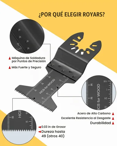 Vista 4 de 50 piezas de hojas de sierra oscilantes, actualización eficiente de 2023 de hojas de herramienta oscilante, larga vida útil, kits de hojas