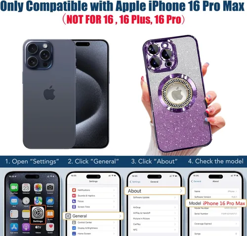 Vista 116 de Misscase Funda magnética con purpurina para iPhone 11 compatible con MagSafe, protección completa, delgada, a prueba de golpes, antiarañazos