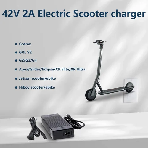 Vista 2 de Cargador de batería Smarthu 42V 2A para patinete eléctrico. Cargador gotrax. Adecuado para patinete gotrax. GXL V2. Apex. XR Ultra. XR Elite. G3.