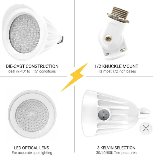 Vista 3 de NUWATT Luz de inundación de bala de 25 W, luces LED de paisaje para exteriores, 3500 LM iluminación exterior brillante para patio, 30K/40K/50K