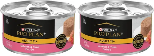 Vista 10 de Purina Pro Plan Senior Pate Wet Gato Food, Focus Salmon & Tuna Entree - (24) 3 oz. Latas pull-top