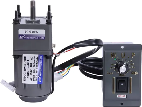 Vista 27 de Motor de engranajes eléctrico 110V 250W 10K Monofásico de alto par motor reductor de engranajes de CA 0-135 RPM Controlador de velocidad variable