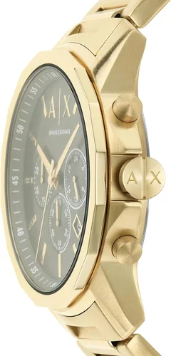 Vista 3 de AX Armani Exchange Reloj de vestir cronógrafo para hombre con correa de acero inoxidable, silicona o cuero