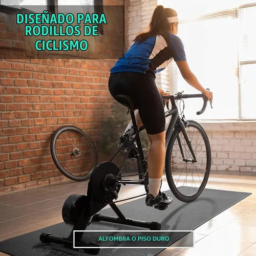 Vista 3 de Powr Labs Alfombrilla de bicicleta compatible con Peloton, cinta de correr, equipo de ejercicio, elíptica, almohadilla para caminar, entrenadores