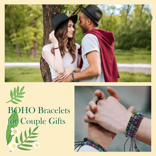 Vista 6 de Zalmoxe Woven Friendship Bracelets Braided Bracelets Bulk Adjustable Handmade Woven String Colorful Wrap Bracelets Pack for Women Teens