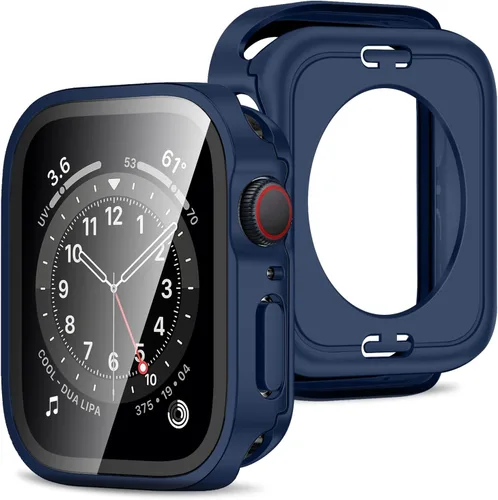 Vista 14 de Amizee 2 en 1 Estuche [Paquete de 2] Compatible con Apple Watch SE 3/2/1 Series 6/5/4 40mm con Protector de Pantalla Integrado, Cubierta Protectora