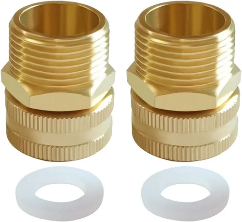 Vista 14 de Uenede Conector de manguera de jardín hembra de latón de 1/2 "NPT a 3/4" GHT hembra, reductor giratorio roscado reductor adaptador de conversión