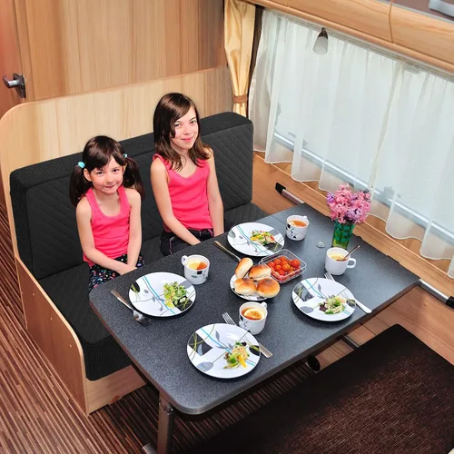 Vista 6 de Buryeah 4 piezas de fundas para cojines de comedor de RV Set de fundas para asientos de sofá, protector de muebles para autocaravana, 2 respaldos