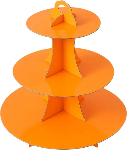 Vista 17 de Soleebee Soporte redondo de 3 niveles para cupcakes, torre de cartón para cupcakes, torre de soporte para pasteles de postre para decoración