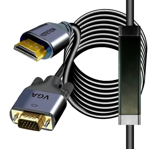 Vista 5 de Cable HDMI a VGA de 75 pies con IC, HDMI a VGA chapado en oro compatible para computadora, computadora de escritorio, laptop, PC, monitor