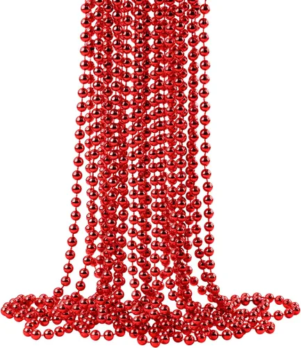 Vista 11 de ZZYFGH 12 Collares de Cuentas Negras, Collares de Cuentas de Navidad de 33'' 7mm, Disfraz de Collar de Cuentas de Mardi Gras Navidad, Accesorios