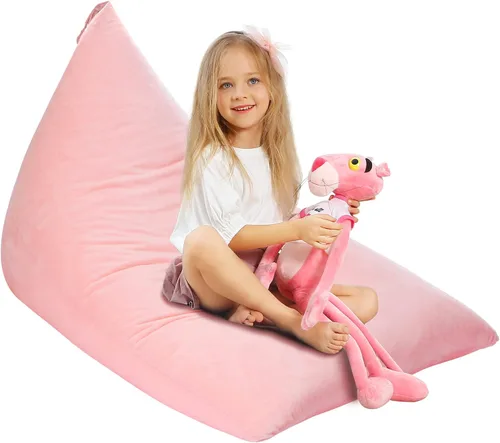 Vista 12 de Aubliss - Sillón puf para almacenamiento de animales de peluche, adecuado para niños, niñas y adultos, sólo incluye la funda de puf, con cremallera