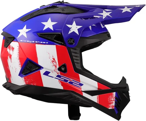 Vista 6 de LS2 Helmets Gate II - Casco integral para motocicleta MX Negro mate