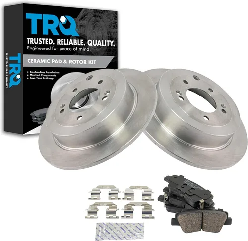 Vista 86 de TRQ Juego de pastillas de freno y rotor de cerámica trasera compatible con Honda Accord V6 1998-02 3.0L con frenos de disco traseros 02-06 Acura RSX