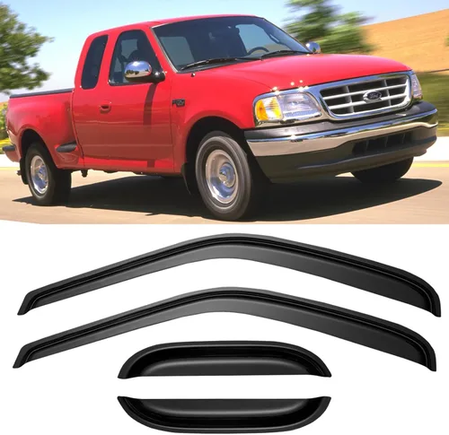 Vista 16 de Visores para ventanas y protectores contra la lluvia para Ford F150 de cabina estándar 1980-1996, Deflectores de viento y protectores para ventanas
