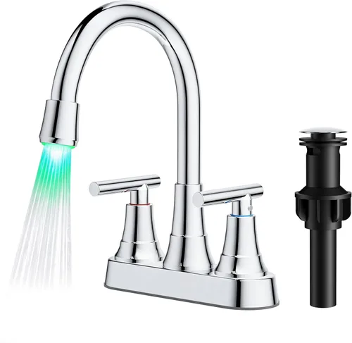 Vista 32 de FORIOUS Juego central de grifos de baño negros y dorados, grifo comercial Negro y dorado