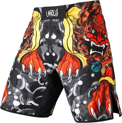 Vista 19 de LAFROI QJK01 Pantalones cortos para hombre, con cordón y 1 bolsillo, para artes marciales mixtas, cross training y boxeo Negro