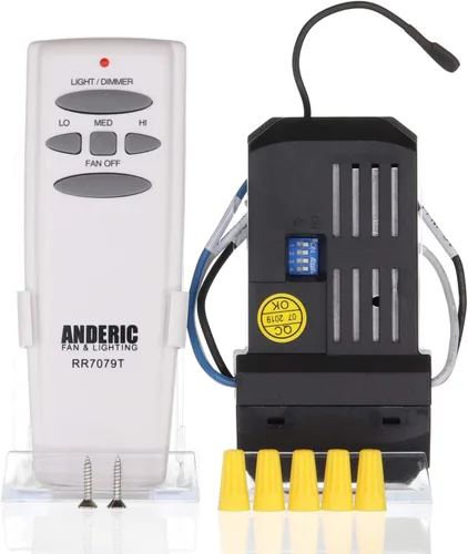 Vista 2 de Anderic El kit universal de control remoto y receptor funciona con cualquier ventilador de techo de 3 velocidades