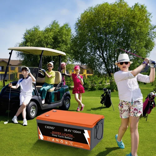 Vista 4 de CHINS 36V Batería Bluetooth LiFePO4 para carrito de golf, con BMS de 200A, incluye cargador de litio de 36V 25A y monitor, corriente máxima