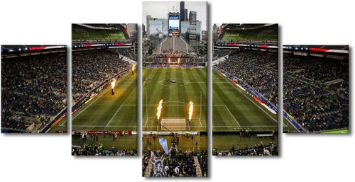 Vista 130 de TUMOVO Allegiant Stadium Arte de Lienzo para Pared de Sala de Estar Equipo de Fútbol Americano Pintura Moderna Nevada Las Vegas Cuadro Deportivo