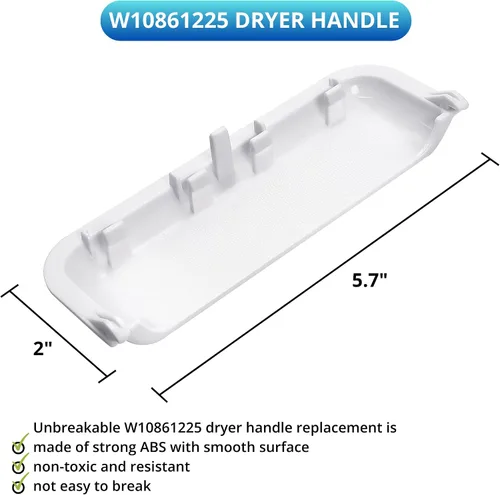 Vista 2 de W10861225 W10714516 Reemplazo de manija de puerta de secadora para Whirlpool 7MWGD9919EM1 WED4616FW0 WED4810EW1 WED4815EW1 WED4850HW0 WED4915EW1