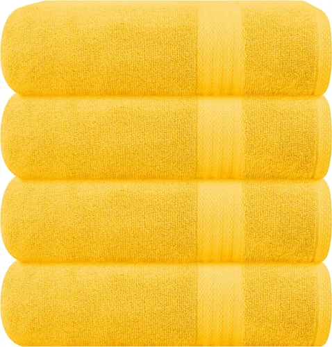 Vista 100 de GLAMBURG Juego de 2 Sábanas de Baño Extra Grandes de Algodón Premium de 700 GSM - 100% Algodón Peinado - 2 Sábanas de Baño 35x70 pulgadas - Calidad
