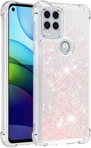 Vista 2 de Funda compatible con Motorola Moto G Stylus 5G, con purpurina líquida, bonita funda transparente para teléfono móvil flotante de arena movediza a