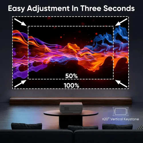 Vista 7 de 【Netflix Oficialmente】NISOO Proyector Inteligente con WiFi y Bluetooth, Mini Proyector de Películas con Aplicaciones Integradas, Proyector 1080P