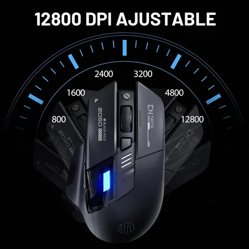 Vista 6 de INPHIC A9 V2 Explorer Wireless Gaming Mouse, Tri-Mode, Rechargeable