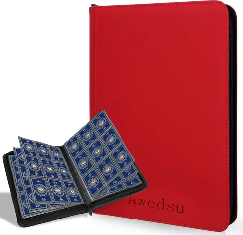 Vista 9 de Álbumes para cartas coleccionables, fundas protectoras para cartas coleccionables, carpeta para tarjetas de 18 bolsillos, estuche para cartas de 900