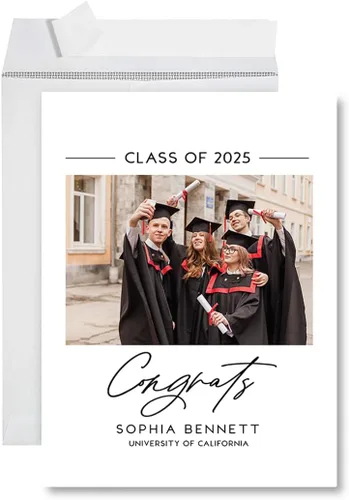 Vista 13 de Andaz Press Tarjeta fotográfica de graduación jumbo personalizada de 8.5 x 11 pulgadas con sobre, tarjeta de felicitación personalizada de clase