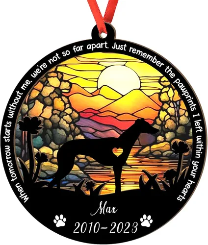 Vista 11 de Adorno personalizado para atrapasoles de sabueso afgano, adorno de Navidad de sabueso afgano – Regalo para perro amante, sabueso afgano