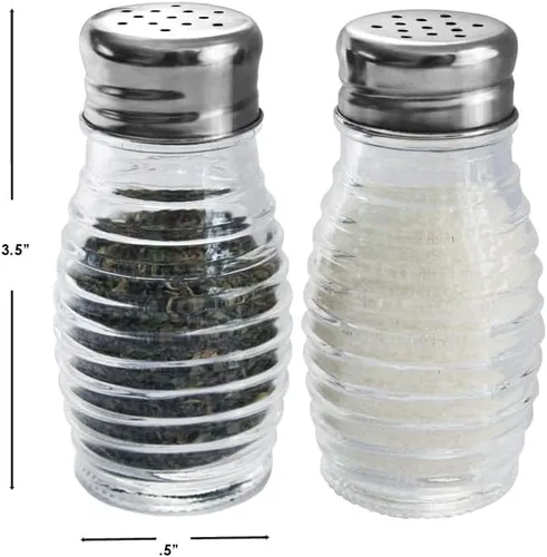 Vista 7 de Home Basics - Salero de cristal estilo colmena (plateado), 2 cocteleras para sal, pimienta, comino, canela, pimentón y más Tapas fáciles