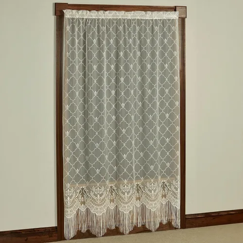 Vista 6 de Touch of Class Panel de cortina victoriana de encaje Fleur de Lis para ventana de poliéster - Oro antiguo - Panel de estilo europeo para ventanas