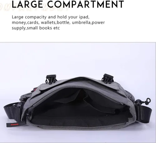 Vista 5 de KL928 Bolsa tipo mensajero para hombres y mujeres, bolsa para laptop de 13.5 pulgadas, bolsa de hombro ligera de nailon para viaje