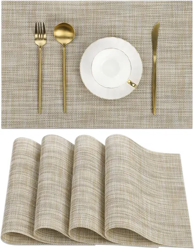 Vista 11 de SHACOS - Caminos de mesa de vinilo tejido, lavables, para uso en interiores o exteriores, fáciles de limpiar