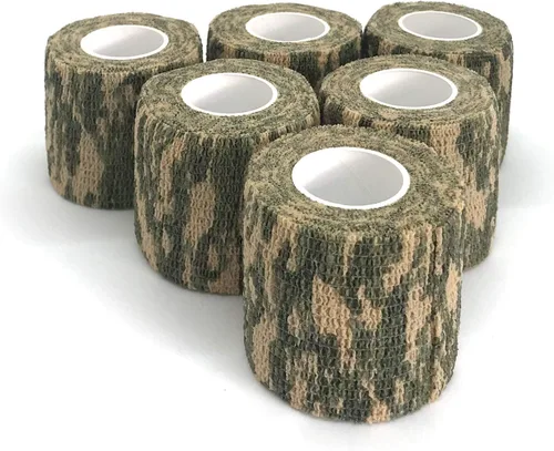 Vista 8 de EAmber Cintas de camuflaje de camuflaje de 1.96 x 177 pulgadas, vendaje protector autoadhesivo para linternas, bicicletas, ejército militar